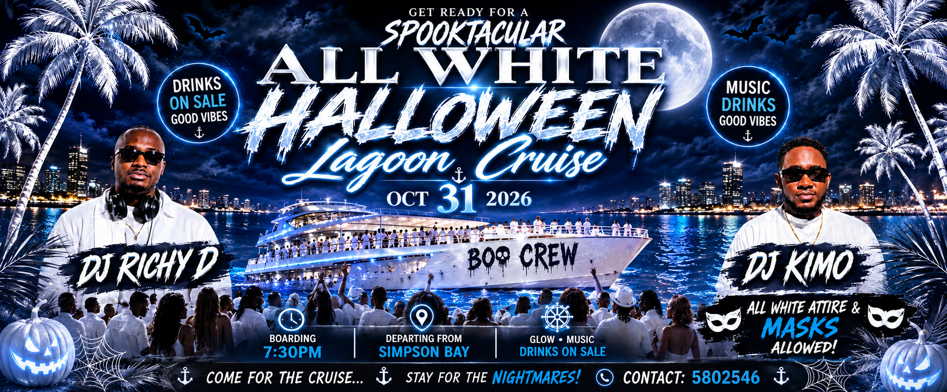 ALL WHITE HALLOWEEN LAGOON CRUSE